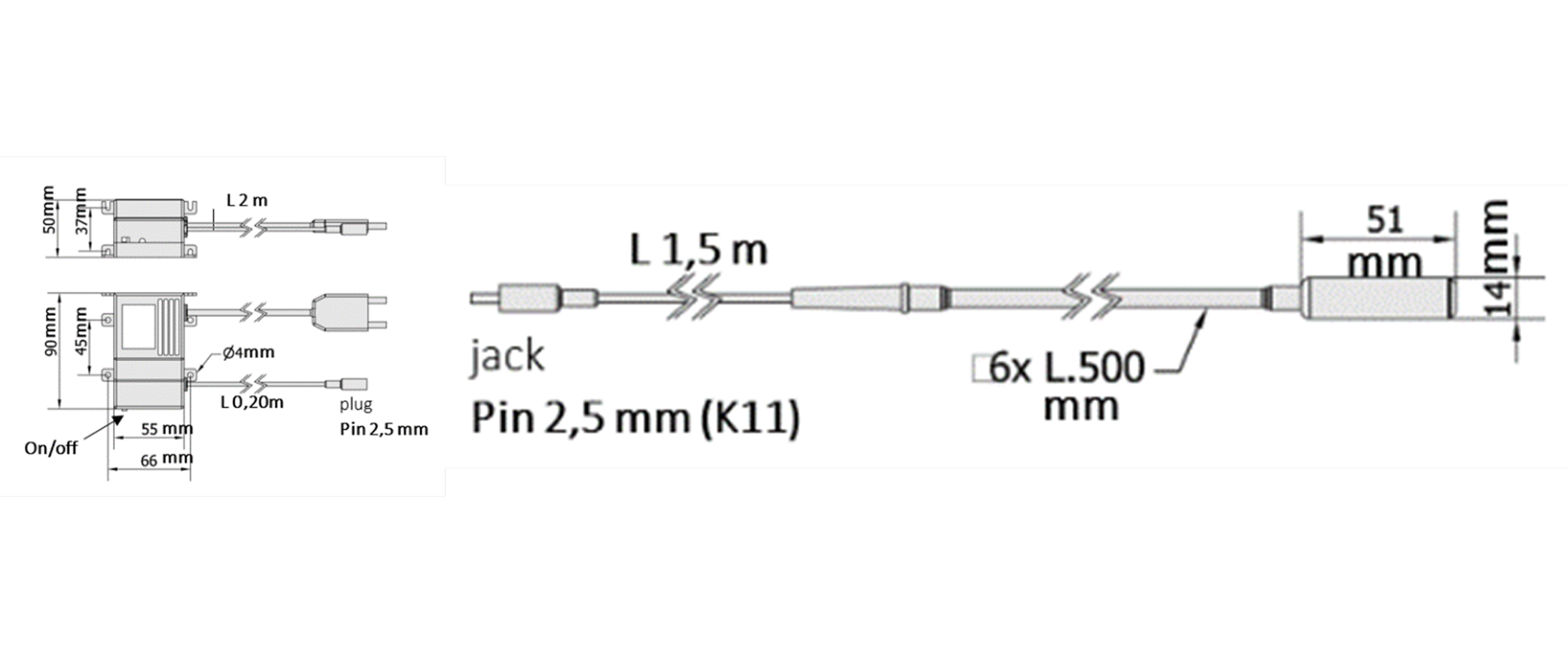 K11LED3W — Dimensioni